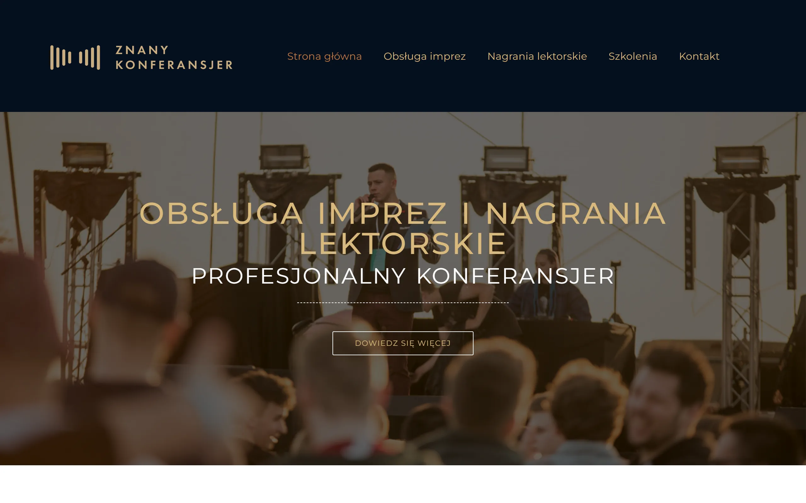 Zrzut ekranu realizacji Znany Konferansjer — znanykonferansjer.pl